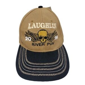 CSI Laughlin 2019 River Pun Hat Cap Brown Embroidered Strapback NWT